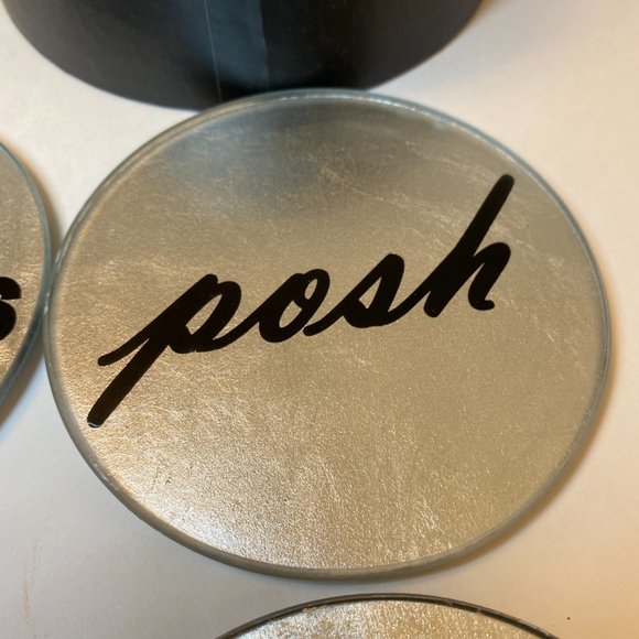 Posh Fabulous Glass Round Coasters - Picture 3 of 7